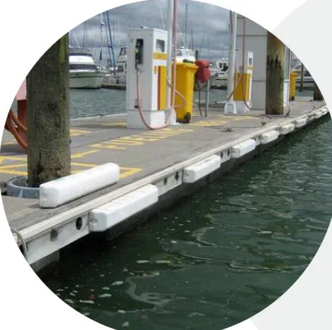 H series strips along a dock