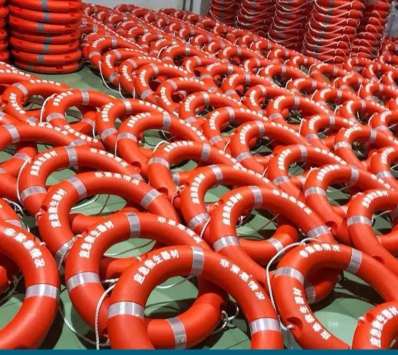 Orange reflective lifebuoys