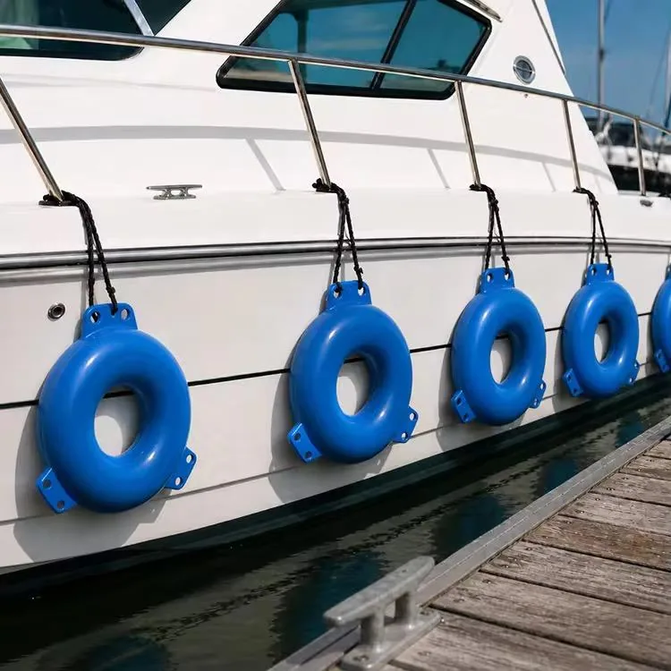 Q1 ring fenders on a yacht rail
